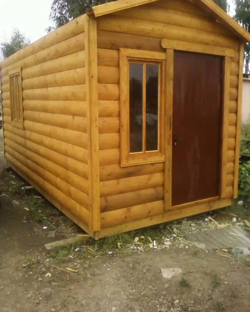Бытовка "Бревенчатая" р-р 6x2,45, арт. 010